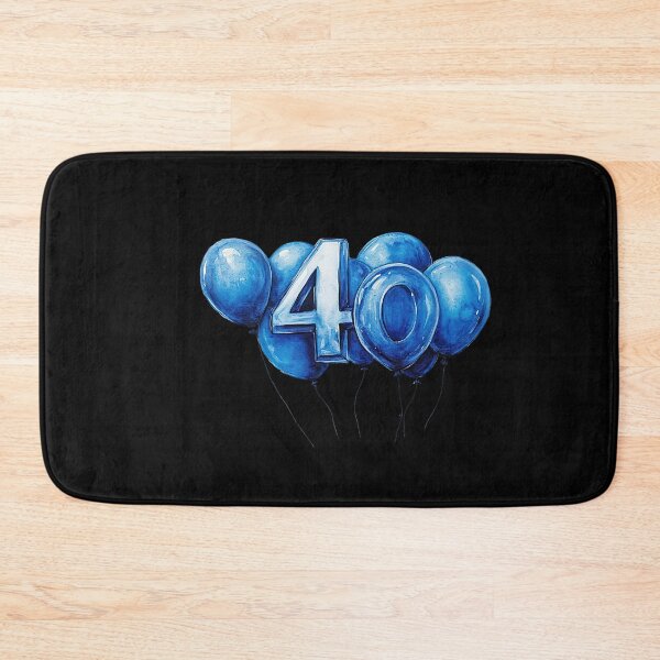Artikelvorschau, Illustration zum 40. Geburtstag mit blauen Aquarellballons entworfen und verkauft von Creatby7030.