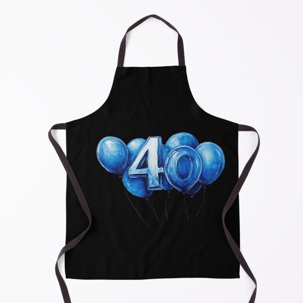 Item preview, 40th Birthday Anniversary Illustration with Blue Watercolor Balloons designed and sold by Creatby7030.