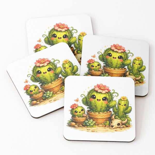 Item preview, Cute Fantasy Cactus – Adorable Kawaii Desert Plant Illustration designed and sold by ExoticWave.