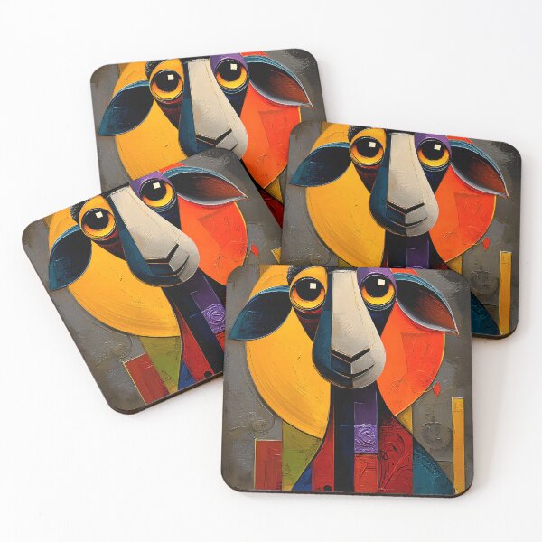 Item preview, Colorful Abstract Sheep Portrait Art designed and sold by Artessie.