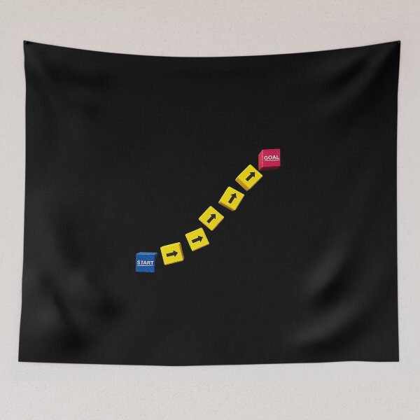 Item preview, Start to Goal Concept with Directional Arrow Blocks on Black Background designed and sold by Creatby7030.