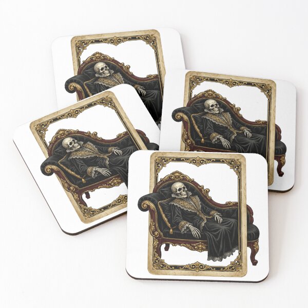 Item preview, The Tired One Funny Tarot Card Gothic Skeleton designed and sold by Retro Mood Co.