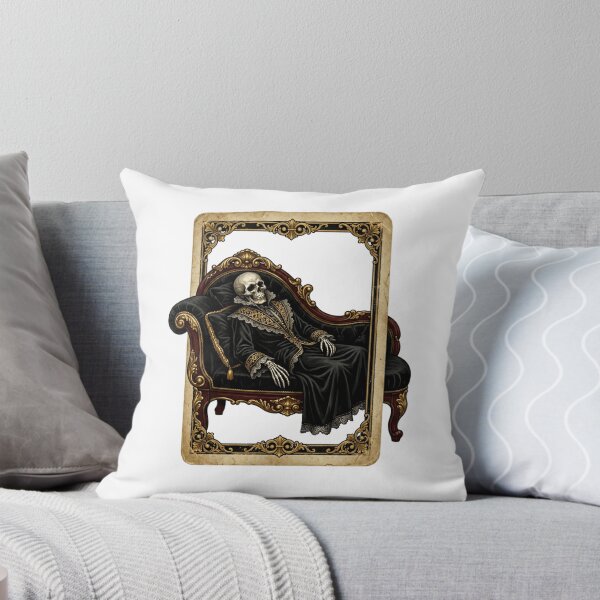 Item preview, The Tired One Funny Tarot Card Gothic Skeleton designed and sold by Retro Mood Co.