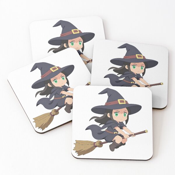 Item preview, young witch flying on a broomstick designed and sold by Mia's Menagerie.