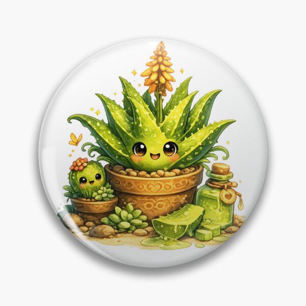 Item preview, Cute Fantasy Aloe Vera – Adorable Kawaii Plant Illustration designed and sold by ExoticWave.