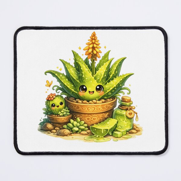 Item preview, Cute Fantasy Aloe Vera – Adorable Kawaii Plant Illustration designed and sold by ExoticWave.