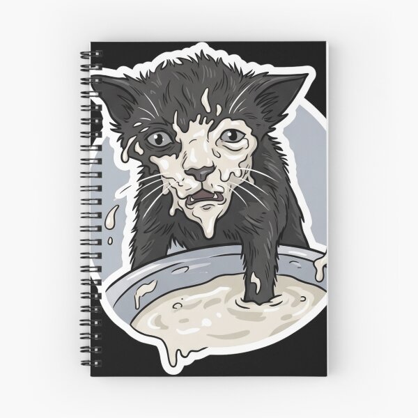 Item preview, Stressed Wet Cat Digital Illustration Sticker designed and sold by orion-okeanos.