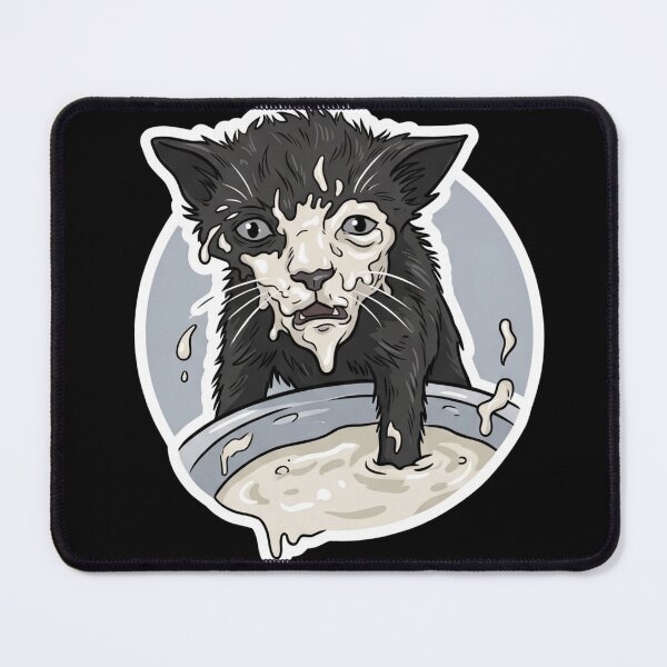 Item preview, Stressed Wet Cat Digital Illustration Sticker designed and sold by orion-okeanos.