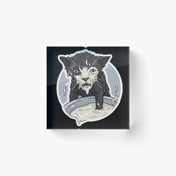 Item preview, Stressed Wet Cat Digital Illustration Sticker designed and sold by orion-okeanos.
