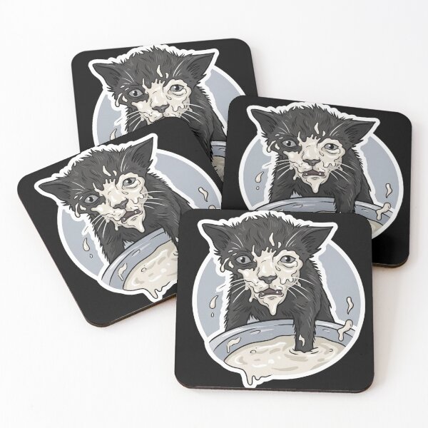 Item preview, Stressed Wet Cat Digital Illustration Sticker designed and sold by orion-okeanos.