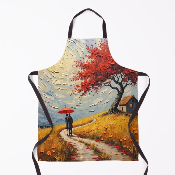 Item preview, Romantic Path to the Red Tree Impasto Oil Painting Art designed and sold by TS68.