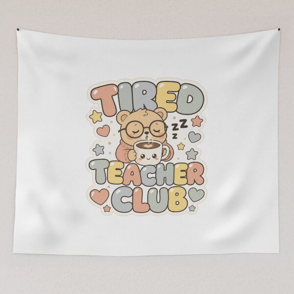 Item preview, Tired Teacher Club Funny Retro Educator 2 designed and sold by LamisArts ID (71).