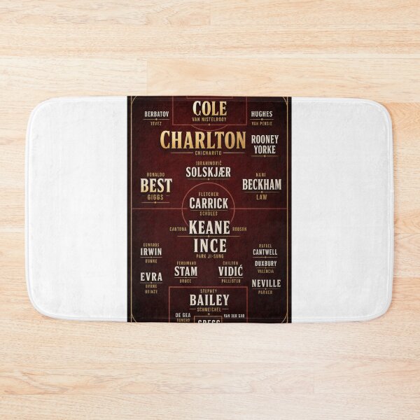 Item preview, Manchester United Legends XI Tactical Formation Poster | Football Greats Typography Art Print designed and sold by MDC-99.