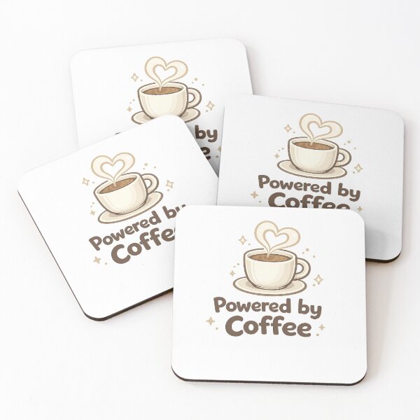 Item preview, Powered by Coffee Cute Minimal Coffee Lover Aesthetic Design designed and sold by Cute-Corne.