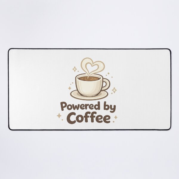 Item preview, Powered by Coffee Cute Minimal Coffee Lover Aesthetic Design designed and sold by Cute-Corne.