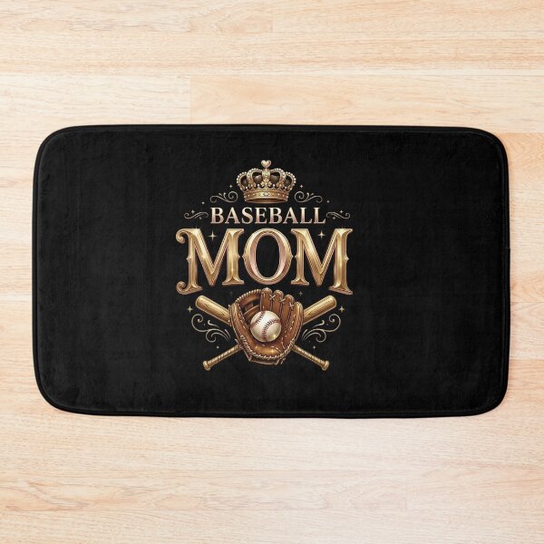 Item preview, Royal Golden Baseball Mom – Elegant Crown and Vintage Sports Gear designed and sold by Lozarux.