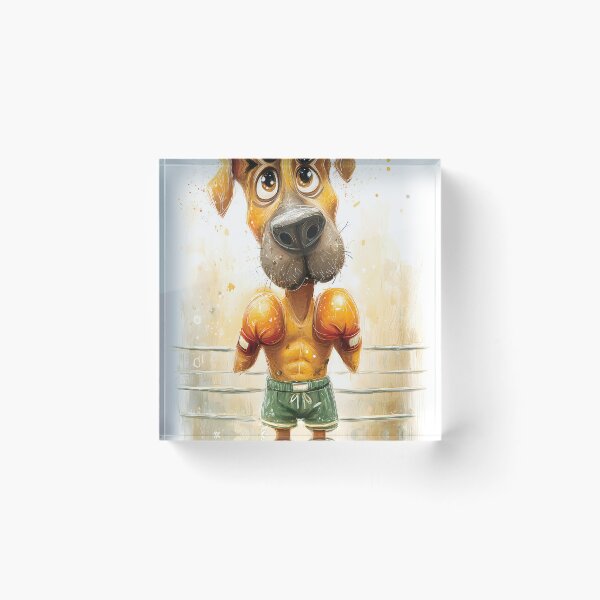 Item preview, Cartoon Dog Boxer Ready for Action in the Ring designed and sold by Artessie.
