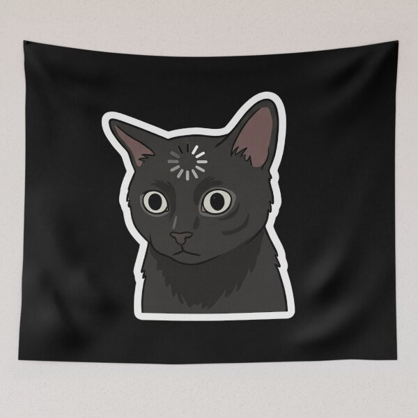 Item preview, Funny Cat Head Empty Buffering Icon Sticker designed and sold by orion-okeanos.