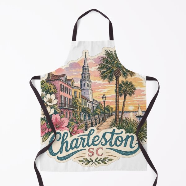 Item preview, Charleston SC Colorful Historic Houses Vintage Travel Sticker designed and sold by Modefissi.