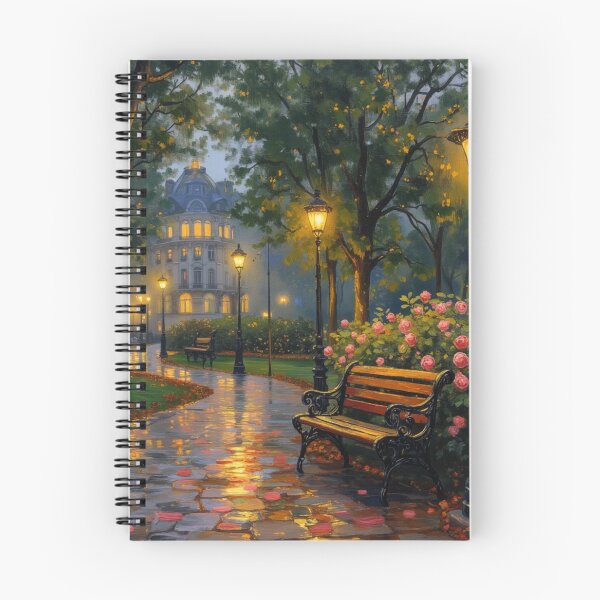 Item preview, Rainy Night in Paris - Romantic Park and Street Lamps Art designed and sold by TS68.