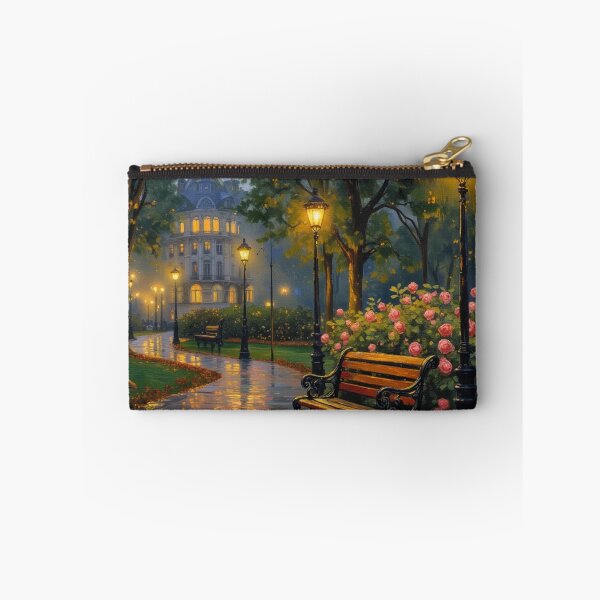 Item preview, Rainy Night in Paris - Romantic Park and Street Lamps Art designed and sold by TS68.