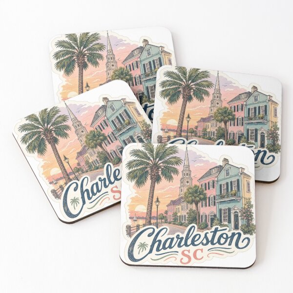 Item preview, Vintage Charleston South Carolina Sunset Street Aesthetic Sticker designed and sold by Modefissi.