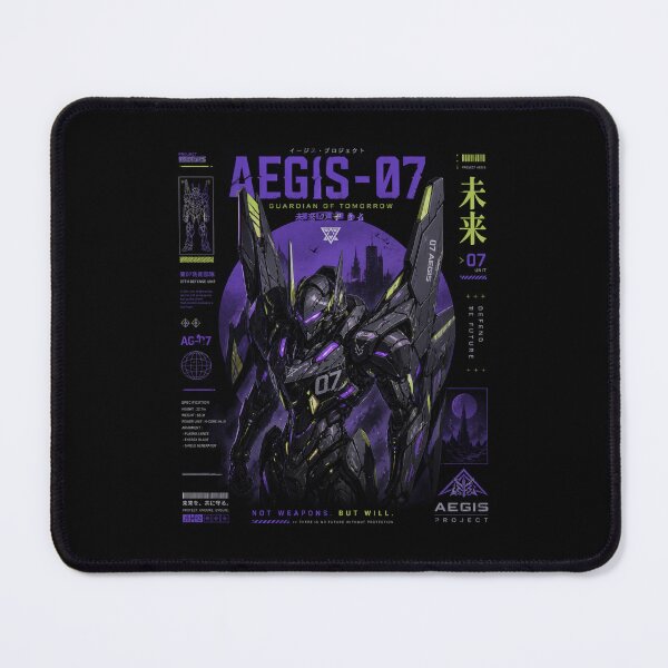 Item preview, Aegis-07 Cyberpunk Mecha Poster – Futuristic Guardian Robot Design designed and sold by Newthingzy.