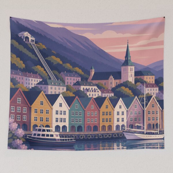 Item preview, Bergen Norway Travel Poster designed and sold by MatthewHeights.