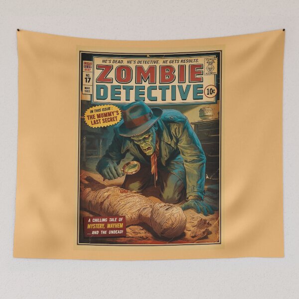 Item preview, Zombie Detective Investigating a Mummy designed and sold by PetsArt.