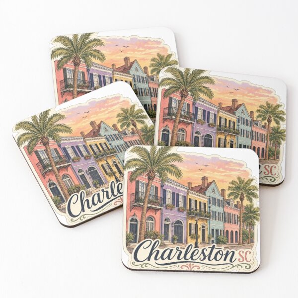Item preview, Charleston SC Palm Trees Coastal Vintage Travel Sticker designed and sold by Modefissi.