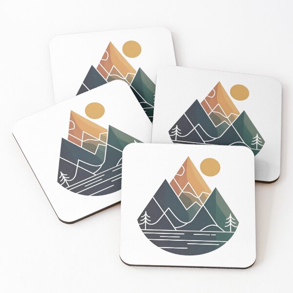 Item preview, Minimalist Geometric Mountain Lake Nature Illustration designed and sold by Xnuery.