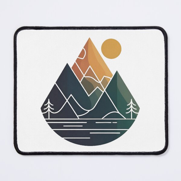 Item preview, Minimalist Geometric Mountain Lake Nature Illustration designed and sold by Xnuery.