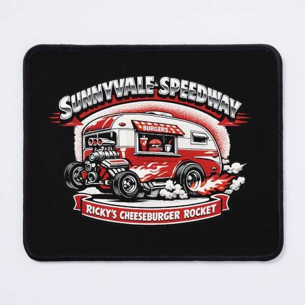 Item preview, Sunnyvale Speedway - Ricky's Cheeseburger Rocket Vintage Hot Rod Art designed and sold by Threadnovax.