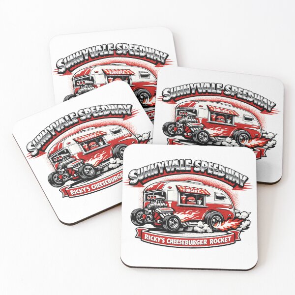 Item preview, Sunnyvale Speedway - Ricky's Cheeseburger Rocket Vintage Hot Rod Art designed and sold by Threadnovax.
