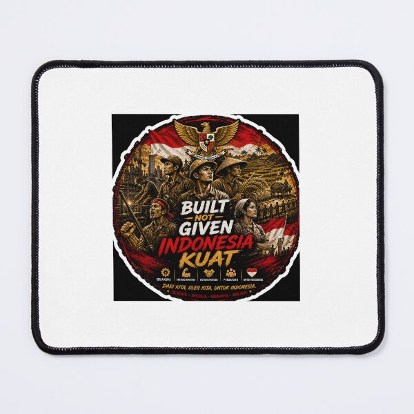 Item preview, Built Not Given – Indonesia Kuat | Hard Work & National Pride Motivational Sticker designed and sold by Wander Pop Studio.