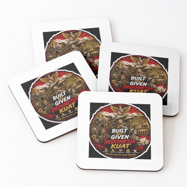 Item preview, Built Not Given – Indonesia Kuat | Hard Work & National Pride Motivational Sticker designed and sold by Wander Pop Studio.