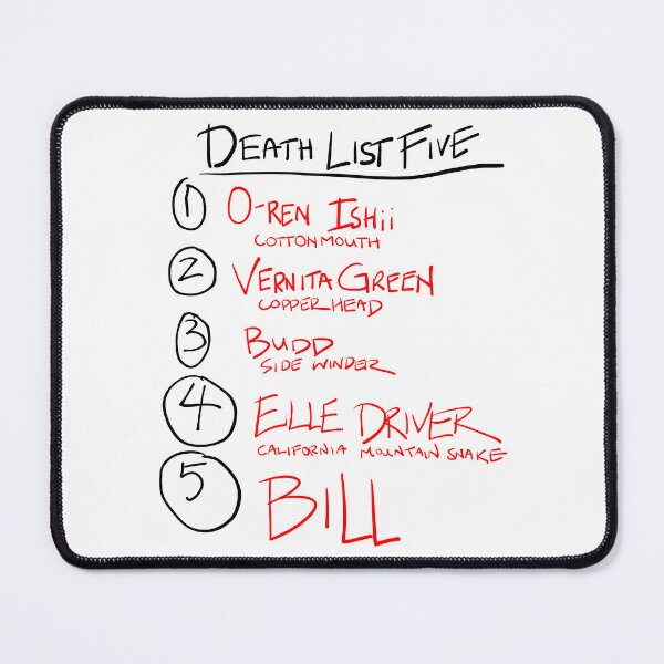 Item preview, KILL BILL - Death List Five designed and sold by Andromevart.