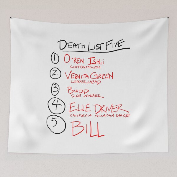 Item preview, KILL BILL - Death List Five designed and sold by Andromevart.