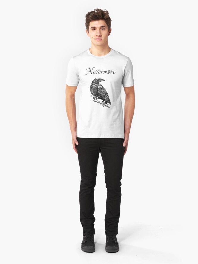 Alternate view of Edgar Allen Poe - The Raven "Nevermore" Slim Fit T-Shirt