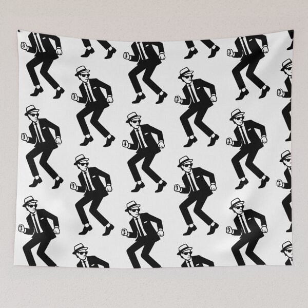 Item preview, Ska Guy Skanking Dance Black and White Retro Illustration: Bad Manners, The Beat designed and sold by PIXEL POP DESIGNS - Beyond the Norm!.
