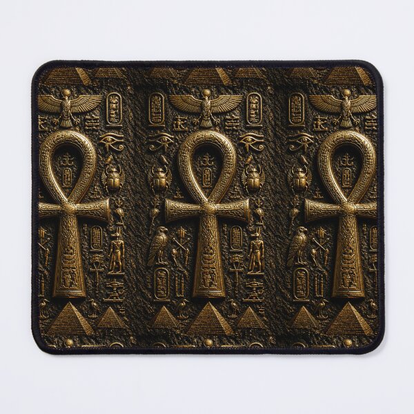 Item preview, Golden Ankh Surrounded by Ancient Egyptian Symbols designed and sold by Kemet Aura.