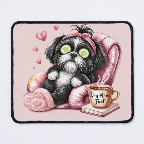 Item preview, Shih Tzu Black and White Dog Mom Fuel Coffee Spa Day Funny Self Care Gift for Shih Tzu Lover Dog Mom Life designed and sold by tamdevo1.