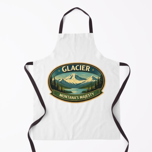 Item preview, Glacier National Park Montana Majesty Vintage Travel Badge Art designed and sold by SasquatchTrail.