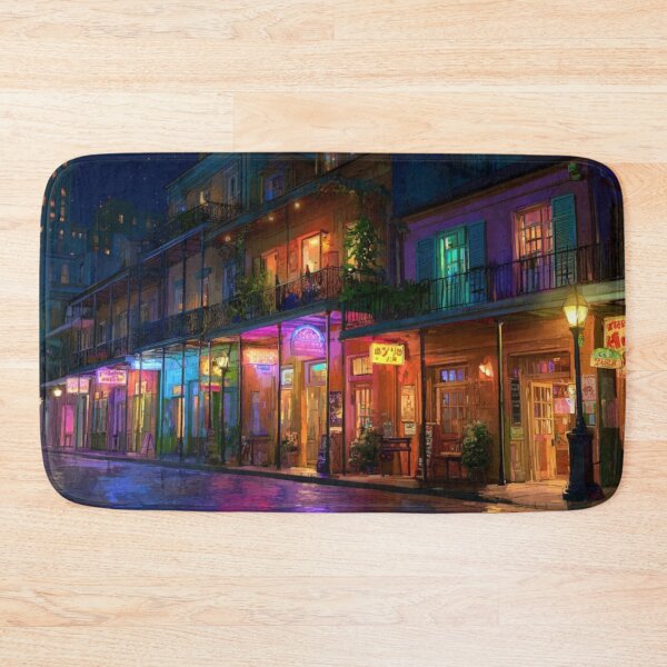 Item preview, New Orleans French Quarter Night - Magical Studio Ghibli Anime Style designed and sold by GSizzle1.