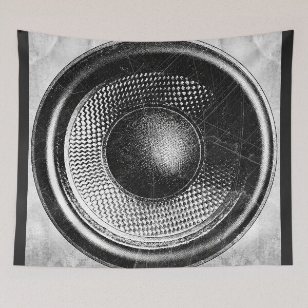 Item preview, Subwoofer: Vintage Speaker Cone Dark Audio Etched Illustration designed and sold by Ghoul Enterprises.
