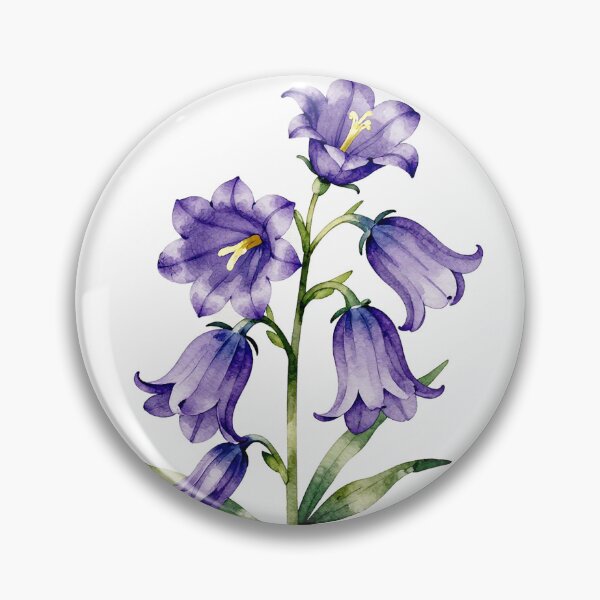 Item preview, Watercolor of purple bellflower designed and sold by Mia's Menagerie.