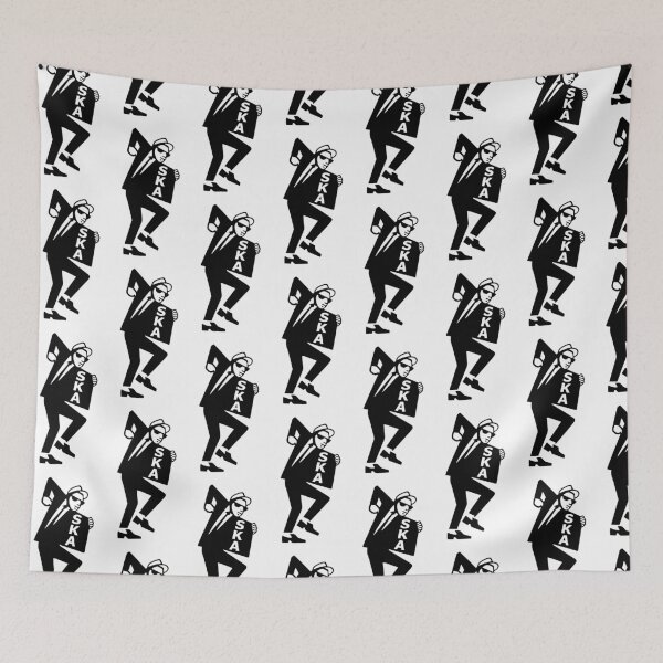 Item preview, Ska Guy Revealing Jacket SKA Black and White Retro Illustration: Bad Manners, The Beat, The Specials designed and sold by PIXEL POP DESIGNS - Beyond the Norm!.
