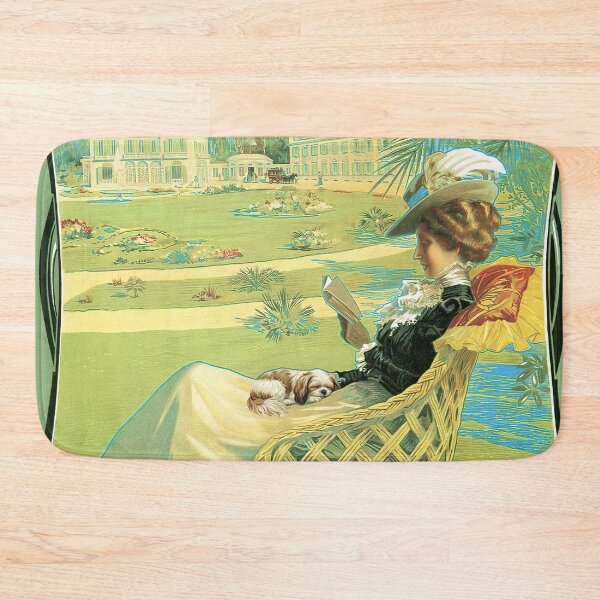 Item preview, Vintage Art Nouveau Ad Woman With Shih Tzu designed and sold by Glimmersmith.