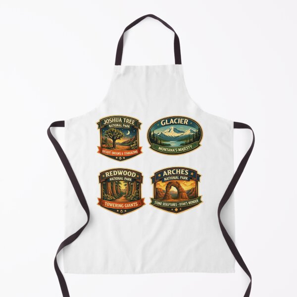 Item preview, US National Parks Vintage Badge Collection - Joshua Tree, Glacier, Redwood, Arches designed and sold by SasquatchTrail.