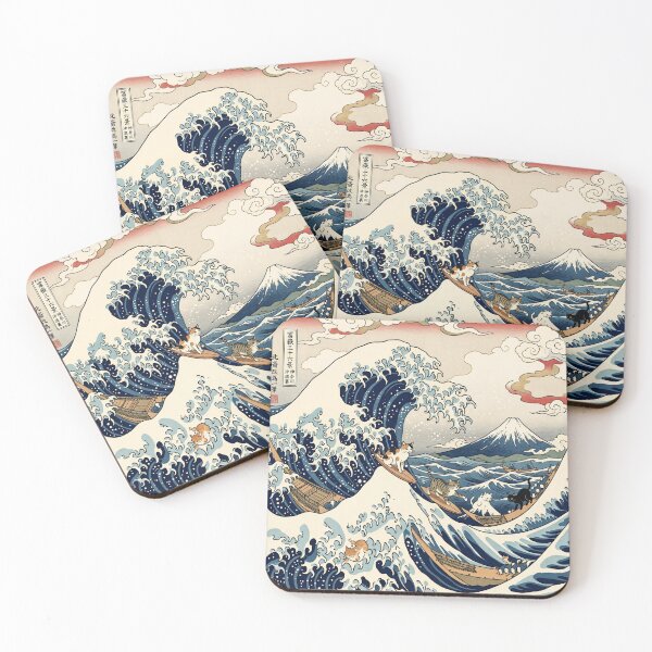 Item preview, Japanese Cats Surfing Great Wave Ukiyo-e designed and sold by Common-Standard.
